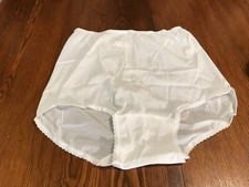 VTG Panties High Waist white Nylon BALI Sissy Size 8 Shiny granny sheer NOS