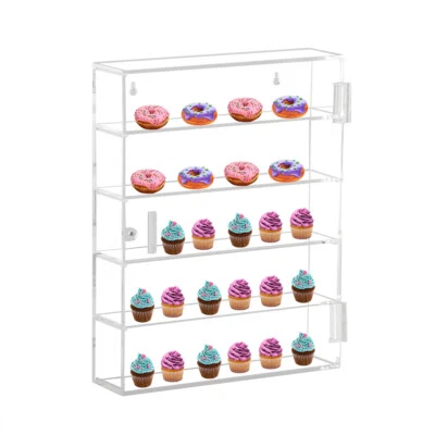5-Tier Acrylic Bakery Pastry Display Case Cakes Donuts Cupcakes Cabinet