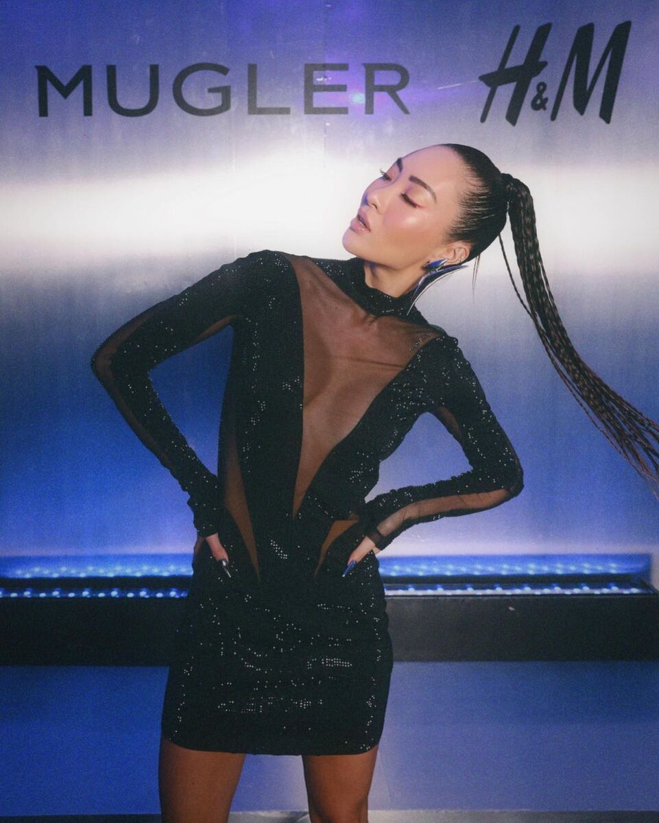 Mugler X H&M HM Spiral Panel Mini Dress Rhinestones Black 4 Mugler X H&M HM Spiral Panel Mini Dress Rhinestones Black 4