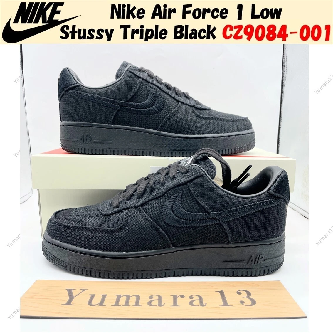 Nike Air Force 1 Low Stussy Black for sale | eBay