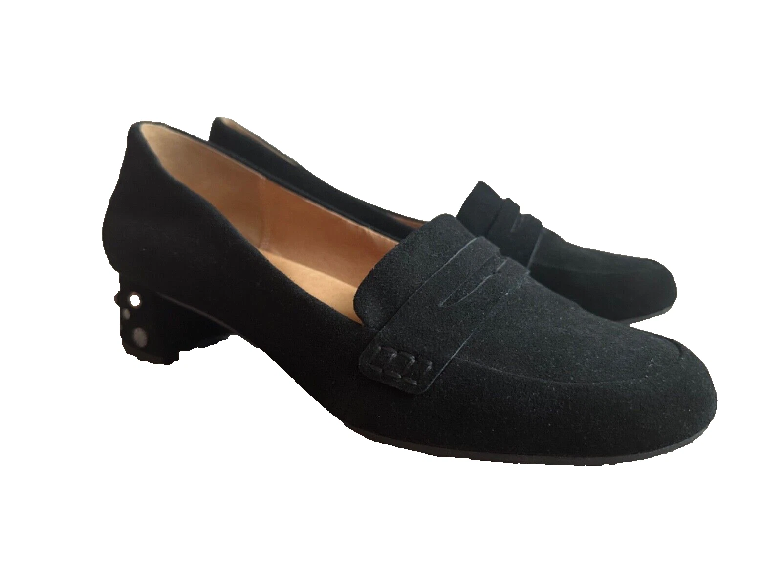 UGG Australia ELISE BORCHIE BLING NERO PELLE SCAMOSCIATA TACCO A BLOCCO SCARPE Mocassini 1092282