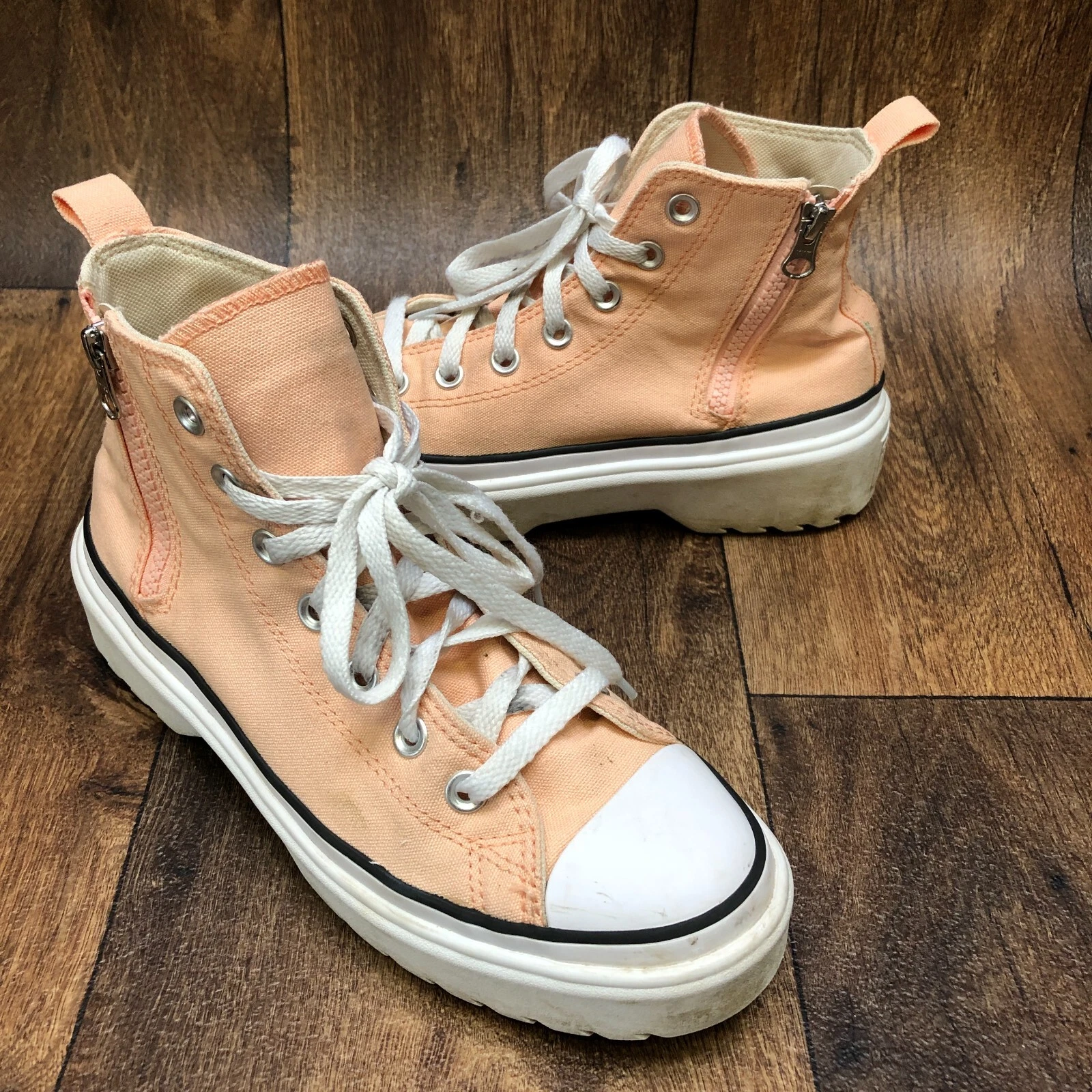 Sneaker Converse Chuck Lugged Lift Hi Platform tela pesca corallo donna 7 5