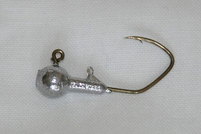 100 pk 3/32 oz Round Head Crappie Fishing Jigs Bronze Sickle Hooks