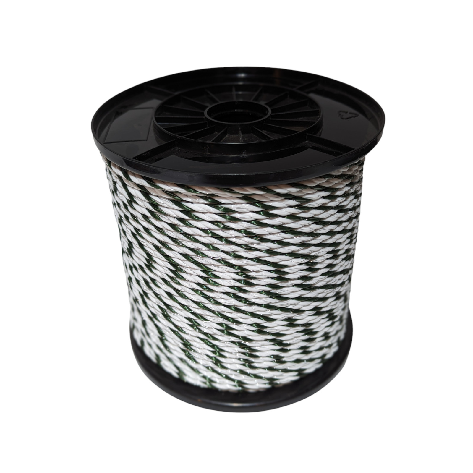 ELECTRIC FENCE ROPE 6mm 200 Metre Roll White & Green Poly Fencing Horse 200m