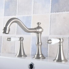 Basin Faucet Brushed Nickel Widespread Faucets Kitchen Bathroom Sink Taps 2nf686