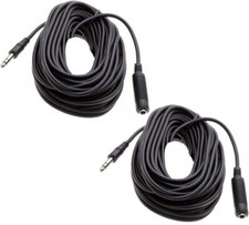 2 Pack 50FT 1/4" 6.35mm Stereo TRS Male to Female Guitar Audio Extension Cable