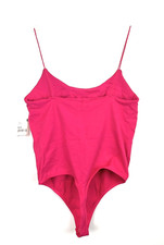 Free People Women s Sleeveless Bright Pink Bodysuit Size M/L