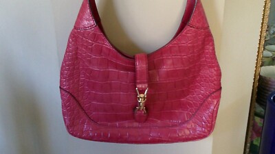 Gucci Jackie 1921 Anniversary Crocodile Shoulder Strap Medium Bag