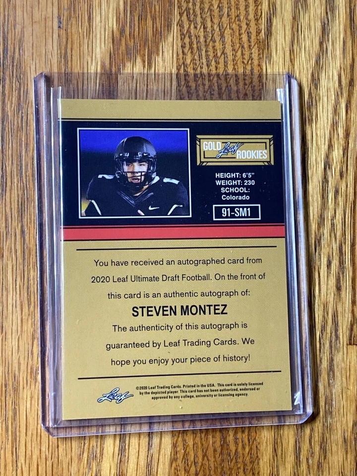 2020 STEVEN MONTEZ Leaf Ultimate Draft Rookie Auto #3/10 REDSKINS Rare! 🔥🔥 - Image 2 of 2