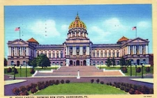 State Capitol New Steps Harrisburg Pennsylvania Postcard Posted