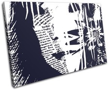 Floral Girl Text Abstract SINGLE CANVAS WALL ART Picture Print VA