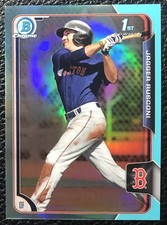 2015 Bowman Chrome Draft Sky Blue Refractors Baseball Card #195 Jagger Rusconi