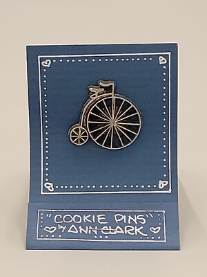 Ann Clark Cookie Pins Solid Pewter Bicycle Lapel Pin Back Vermont Collection