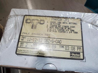 (Box of 2) 12-12-12 SBZ-S-CAD Parker CPI NPT Male Branch Tee GHA-115