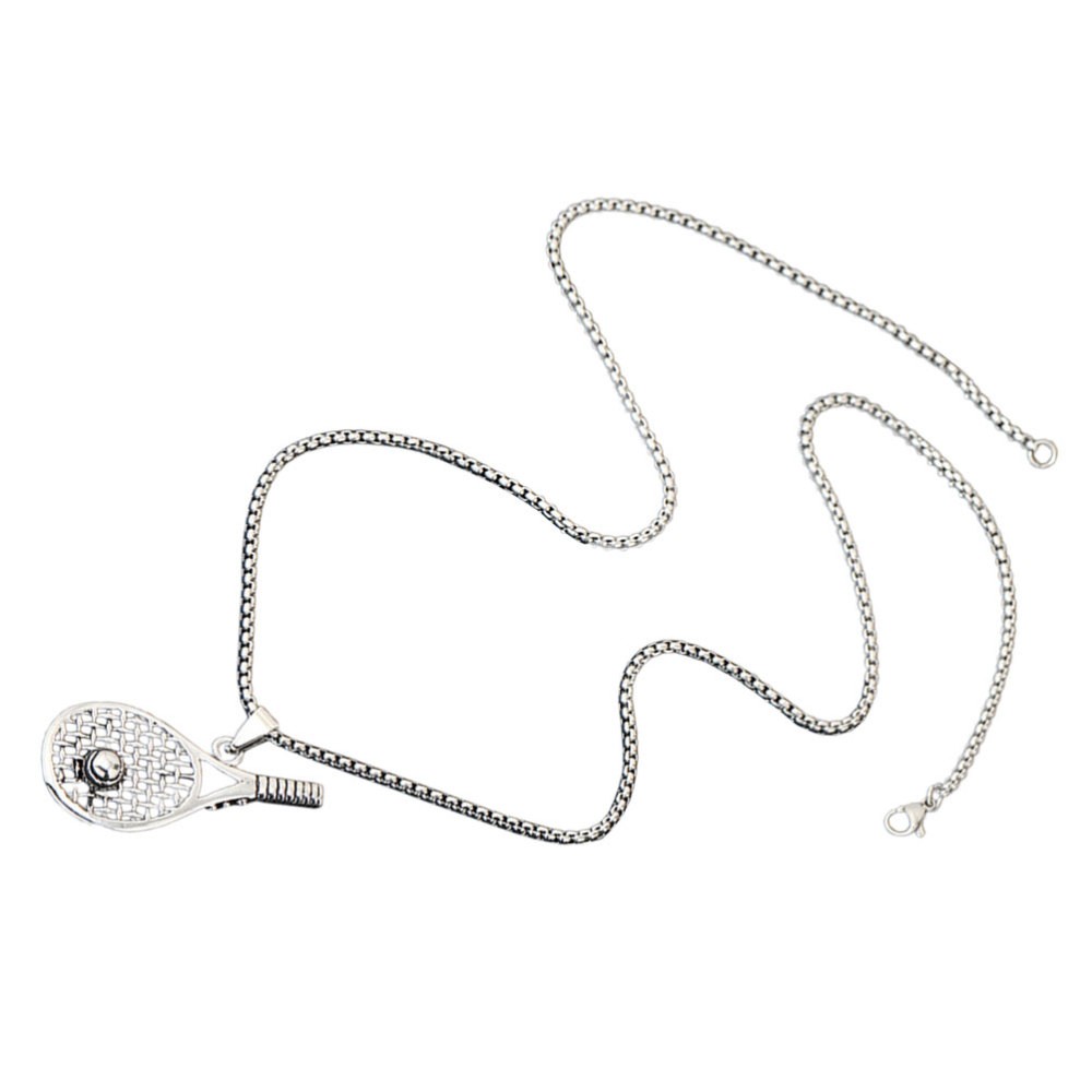 Tennis Racket Pendant Necklace for Women Sports Jewelry Gift