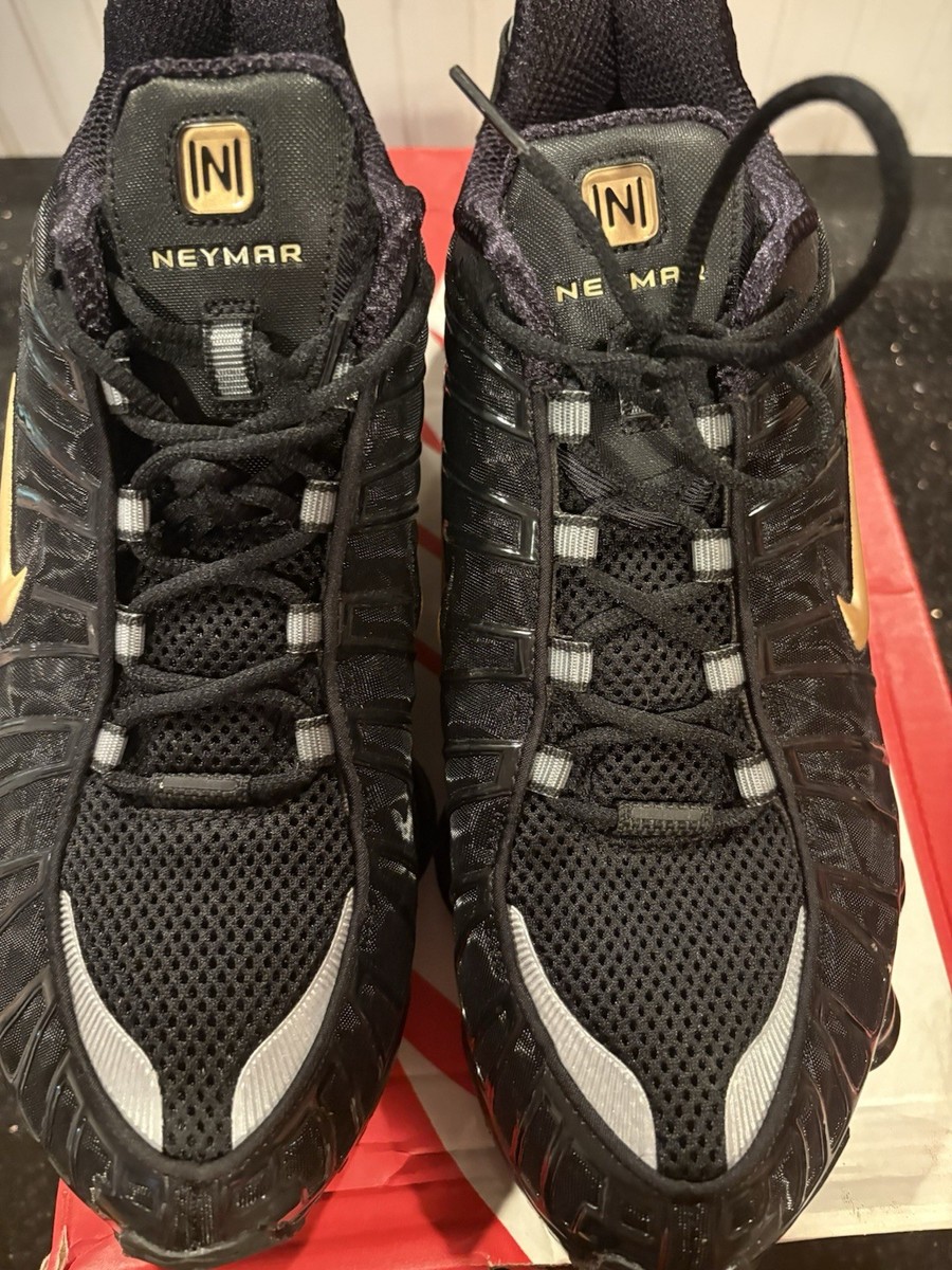 Nike Shox TL Neymar Jr Size 12 Sneakers Black/Metallic Silver/Gold