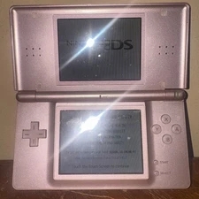 Nintendo DS Lite Pink Handheld Console with Stylus and Wall Charger