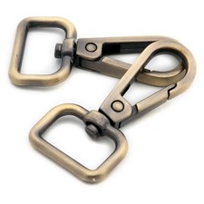 10 PCS Brushed Brass 3/4 Inch Metal Snap Hooks Push Gate Swivel Lobster Clasp