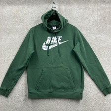 Nike Hoodie Adult Size Medium Green Long Sleeve Logo Graphic Camouflage