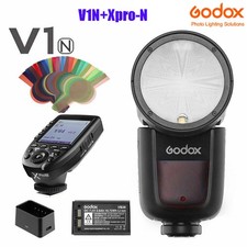 Godox V1-N Round Head Camera Flash TTL 2.4G HSS Xpro-N Transmitter For Nikon