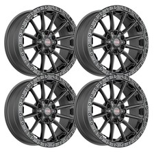Set-4 Vortek Vrt-601 24x10 6x139.76x5.5 0mm Matte Black Wheels Rims 24 Inch