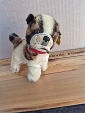 Vintage Original Steiff "Bully" The French Bulldog Plush Stuffed Animal Dog VG