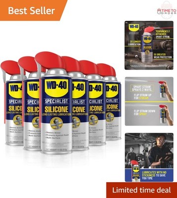 Silicone Lubricant Spray 11Oz 6-Pack Waterproof, Protects, Reduces Friction