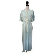 Vintage Vanity Fair Baby Blue Long Night Gown Made in USA - Women's Size Small
