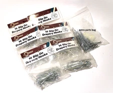 3 Inch Slip On Drapery Hooks 84 Pieces 1/2" Drop 4" Headings 6 Packs