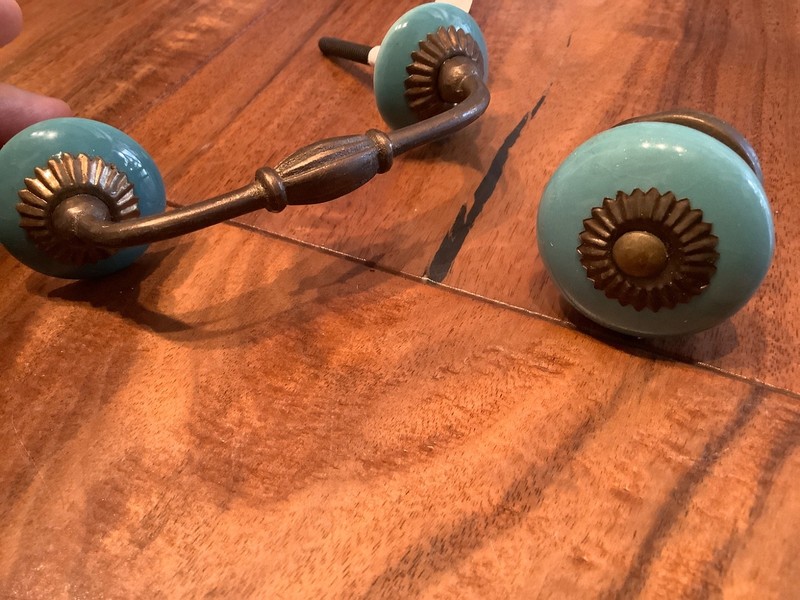 Anthropologie Blue Cabinet Drawer Knob and Pull set of 2 New
