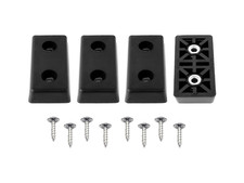 4 Medium Rectangular Rubber Feet Bumper w/Metal Insert  Screws - US Made