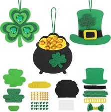 St. Patrick's Day Kit 24 Foam Ornaments with Rhinestones Design