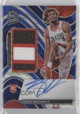 2021 Spectra Rookie Jersey FOTL Blue Wave Prizm 17/30 Greg Brown III Auto 0gt4