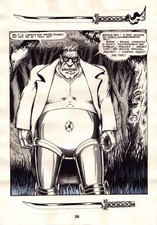 1986 Aircel Comics SAMURAI #8 pg.28 Barry Blair NIGHTWYND Comic Art ARKOFF ROBOT