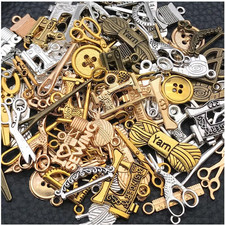 100Pcs Sewings Charms for Jewelry Making Assorted Jewelry Bangle Bracelet Charms