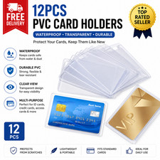 12PCS PVC Waterproof Transparent Card Holder Plastic Card id Holders Case To Pro