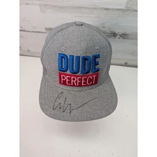 Dude Perfect Hat Cap Snap Back Gray 2022 Tour Autographed Mens Basketball
