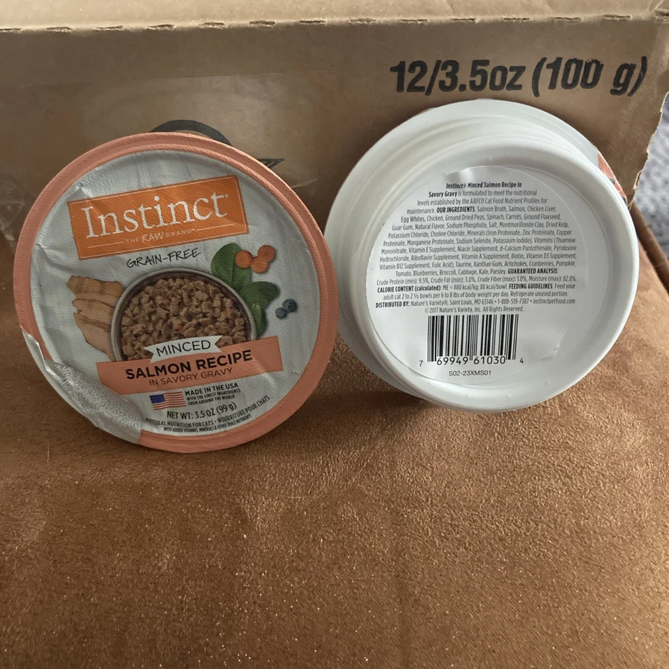 Instinct Raw Minced Natural Wet Cat Food, Grain Free  - Real Salmon 3.5 Oz X 12 - Image 2 of 2