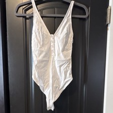 Free people white body suit, size s, new no tags