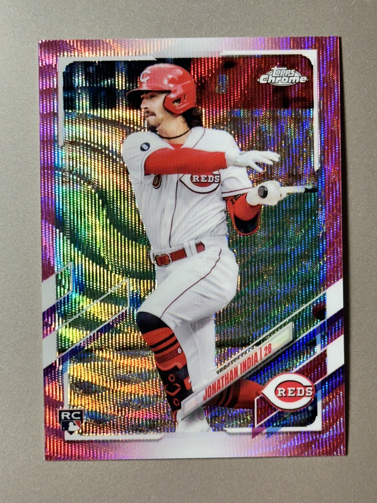 2021 Topps Chrome Update Series - Jonathan India #USC74 Pink Wave Refractor (RC)