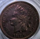 1888 RB Indian Head Small Cent 1C Philadelphia Bronze Business Strike In Case