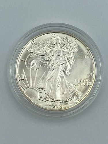 1988 American Silver Eagle $1 - 1 oz .999 Fine Silver in Capsule w/ Box & COA