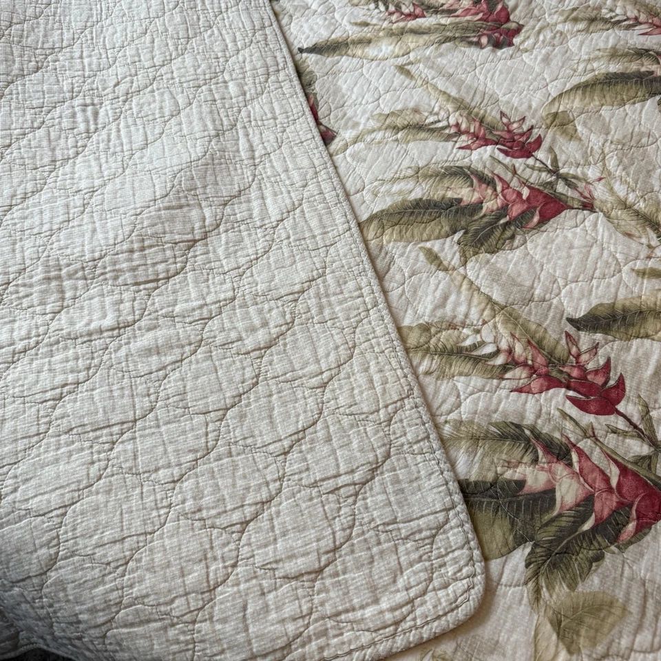 Tommy Bahama Edredón (Reina) Shams (Rey) Juego Reversible Botánico Tropical Algodón Foto 4 de 4