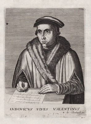 Juan Luis Vives Humanist philosopher Renaissance Portrait Kupferstich engraving