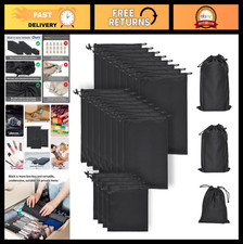 20 Pcs Microfiber Drawstring Toy Storage Bags Set - Adult Organizer, 3 Sizes