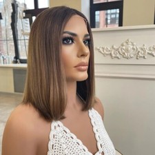 Brown 13x4 Lace Frontal Wig 100 Real Human Hair Wig Short Bob Lace Wig