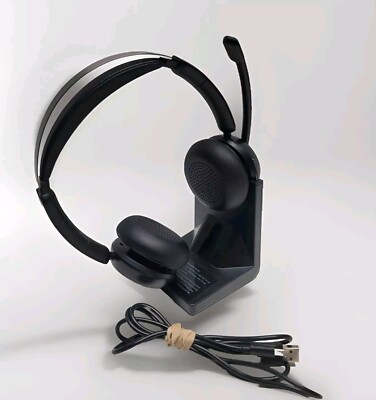 LEVN Wireless Bluetooth Headset Noise Canceling Microphone & Charging Base HS016
