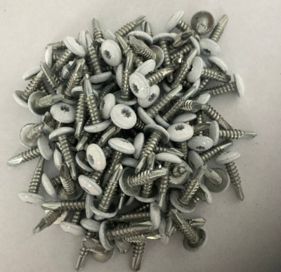 1000 White Zinc Screws 10x 1'' Sheet Metal Panel Trim Self Tap Truss Head