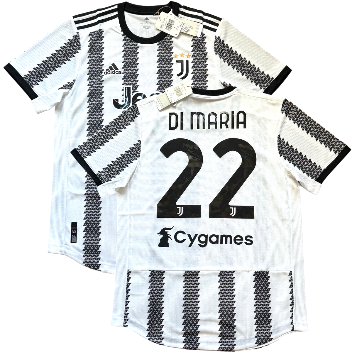 22-23 ユベントス　オーセンティック　M 22 アンヘル・ディマリア 2022/23 Juventus Authentic Home Jersey #22 Di Maria Large