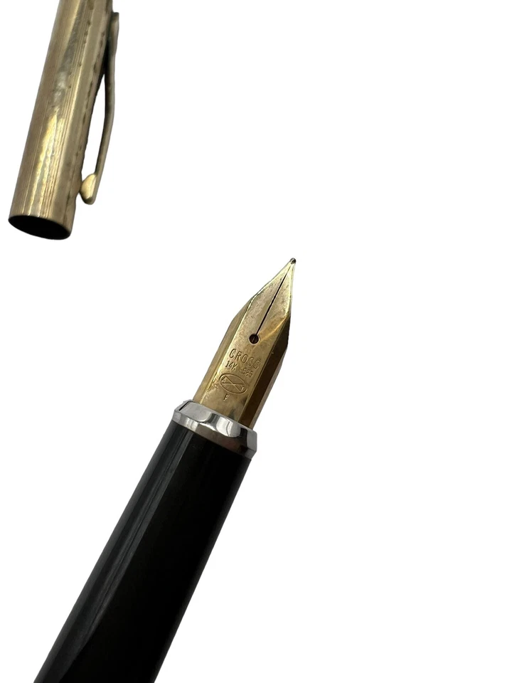 Pluma Estilográfica Cruz 1/20 Llena de Oro 14k Muy Rara con Plumín Fino Oro 14k Foto 3 de 4